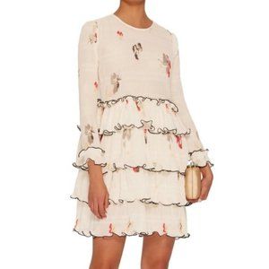 Ganni Lowell Floral Pleated Dress